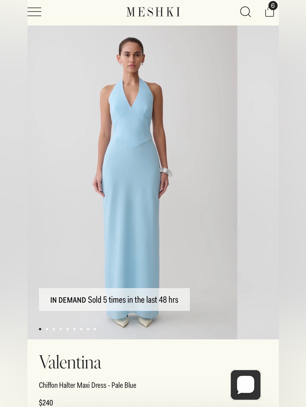 MESHKI VALENTINA CHIFFON HALTER MAXI DRESS